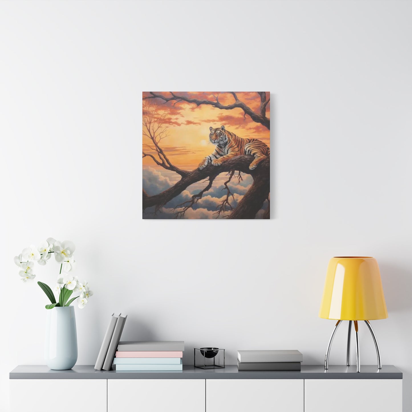 Tiger On Branch Wall Art & Canvas Prints