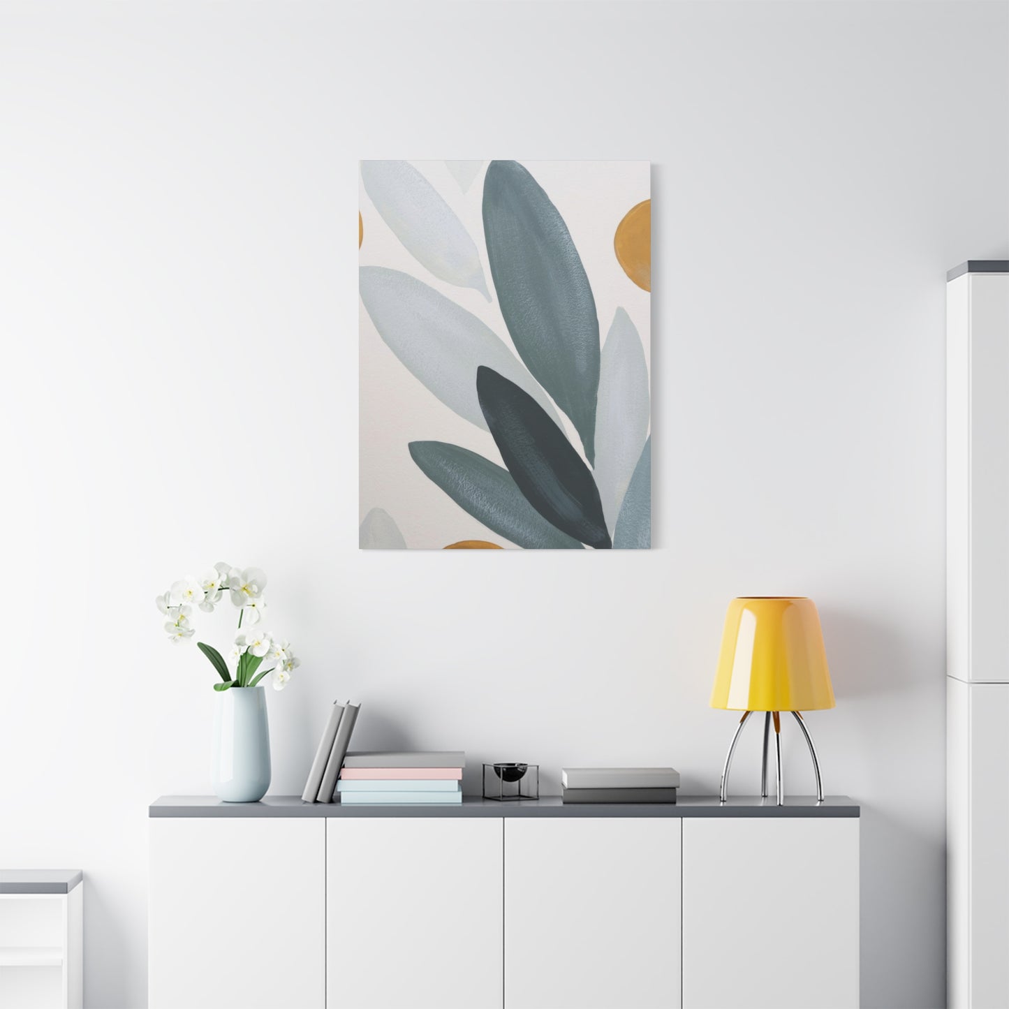 Grey Leaves Deco Wall Art & Canvas Prints