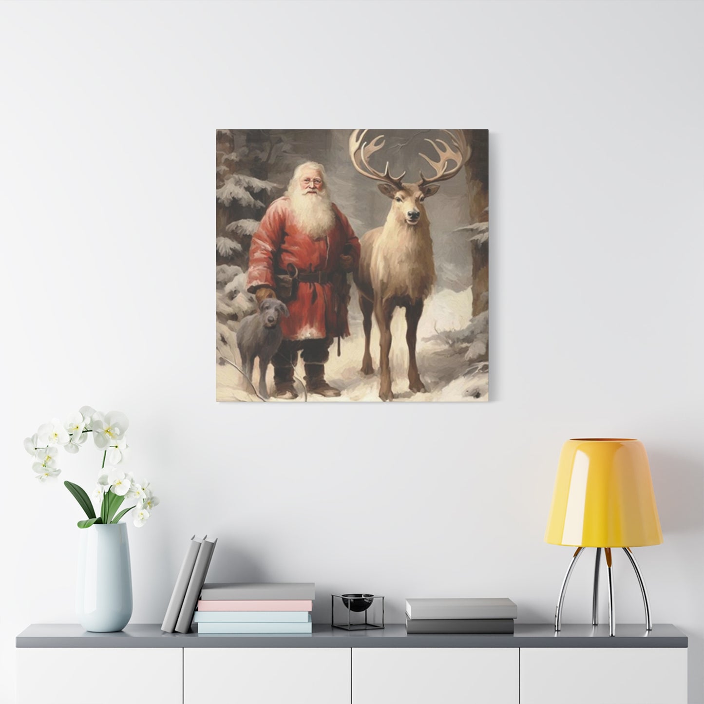 Santa And Reindeer Wall Art & Canvas Prints