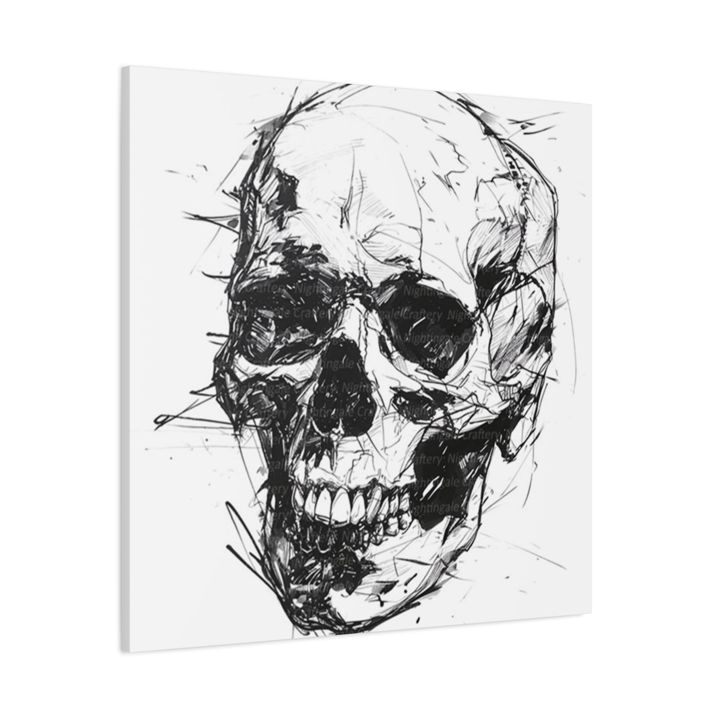 Skull Hand Drawing Wall Art & Canvas Prints