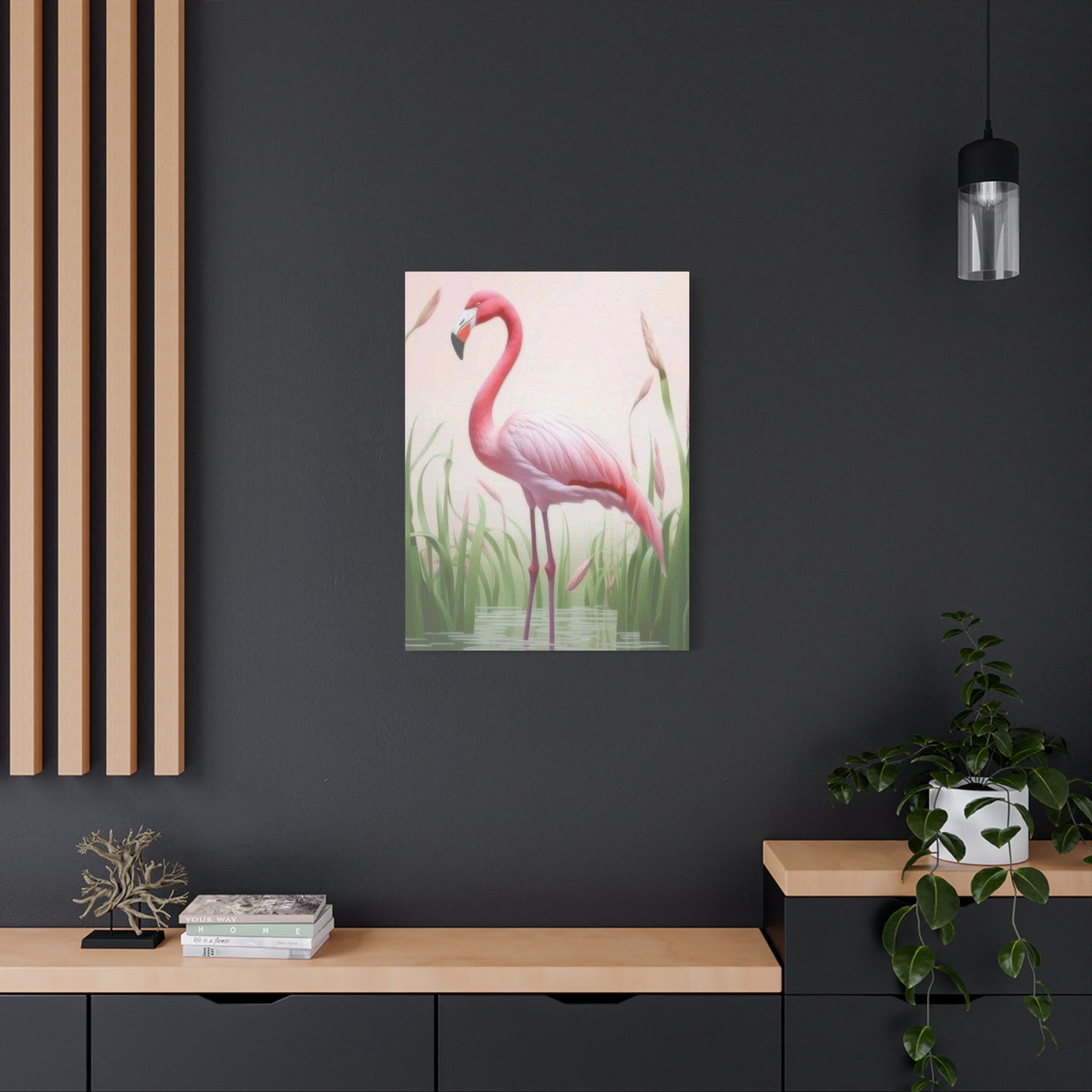 Flamingo Water Grass Wall Art & Canvas Prints
