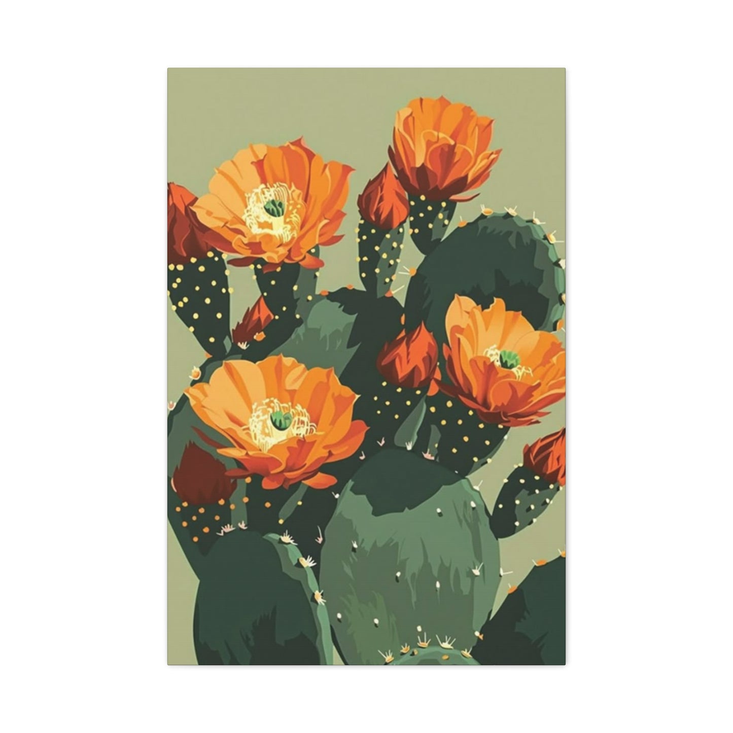 Flower On Cactus Wall Art & Canvas Prints