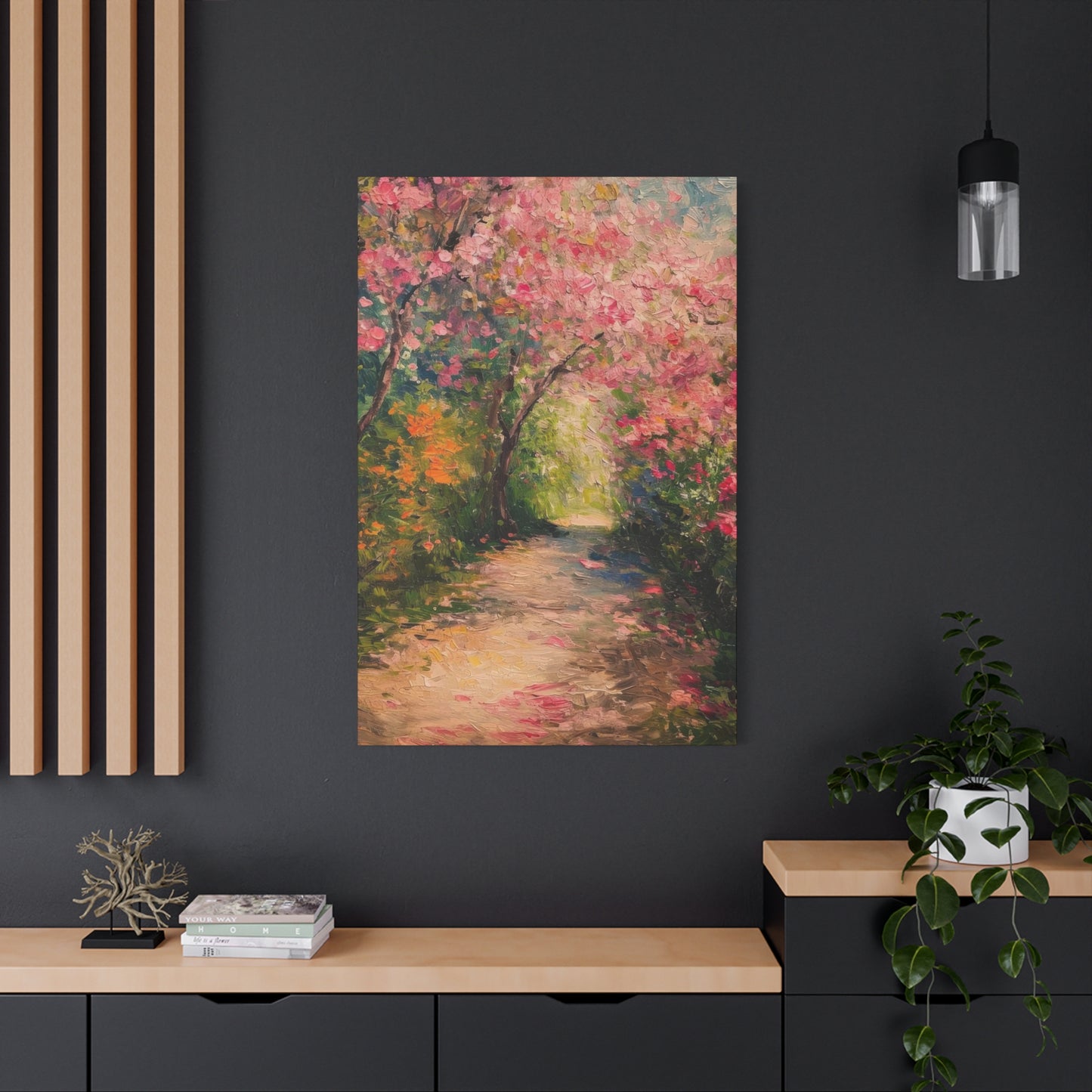 Pathway Pink Colorful Flowers Wall Art & Canvas Prints