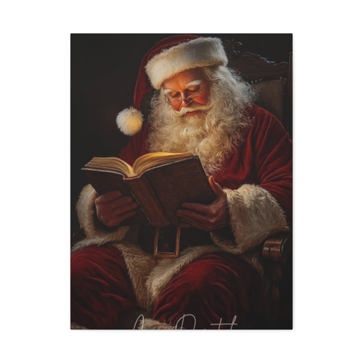 Santa Claus Reading Wall Art & Canvas Prints