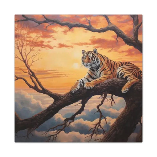Tiger On Branch Wall Art & Canvas Prints