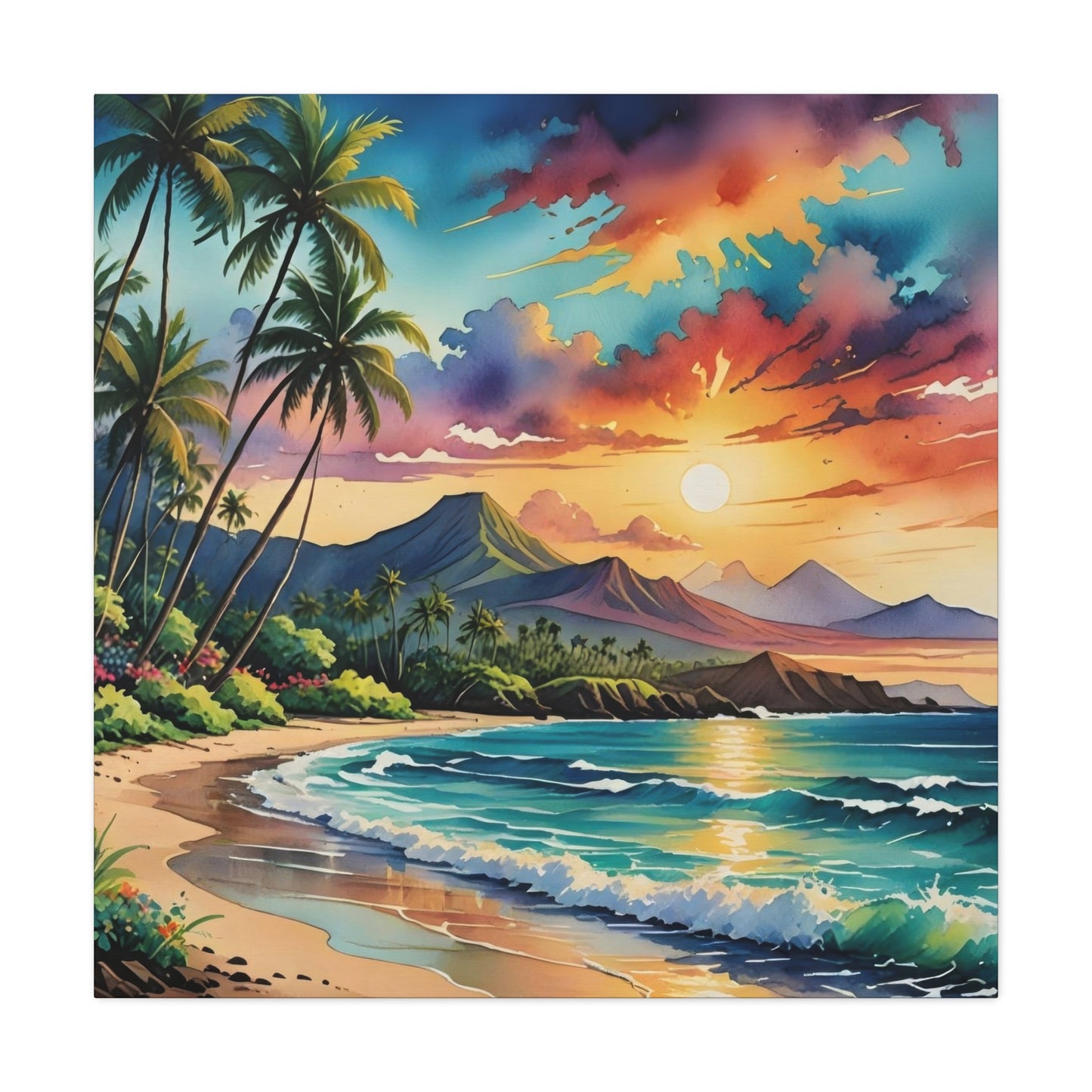 Hawaii Beach Sunset Wall Art & Canvas Prints
