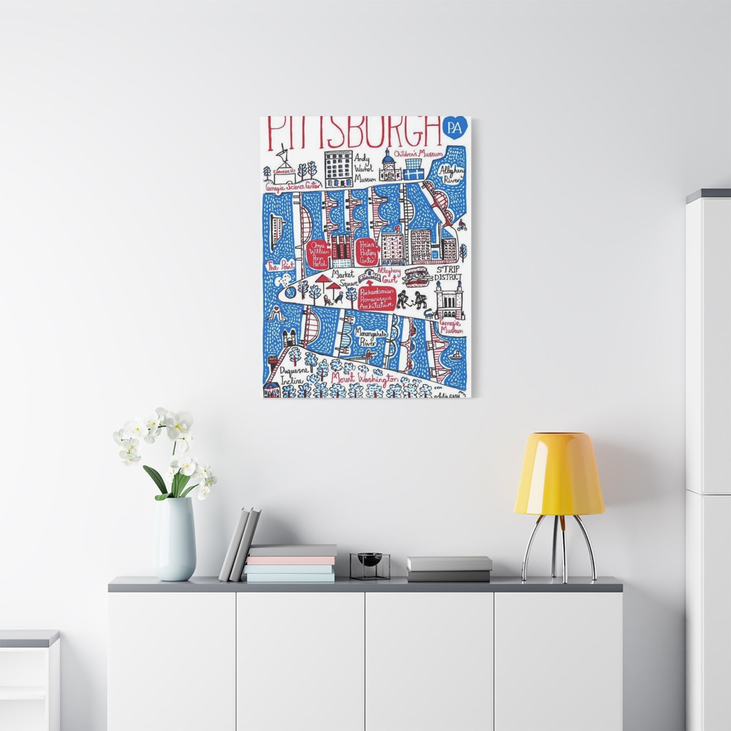 Pittsburgh City Graffiti Poster Wall Art & Canvas Prints