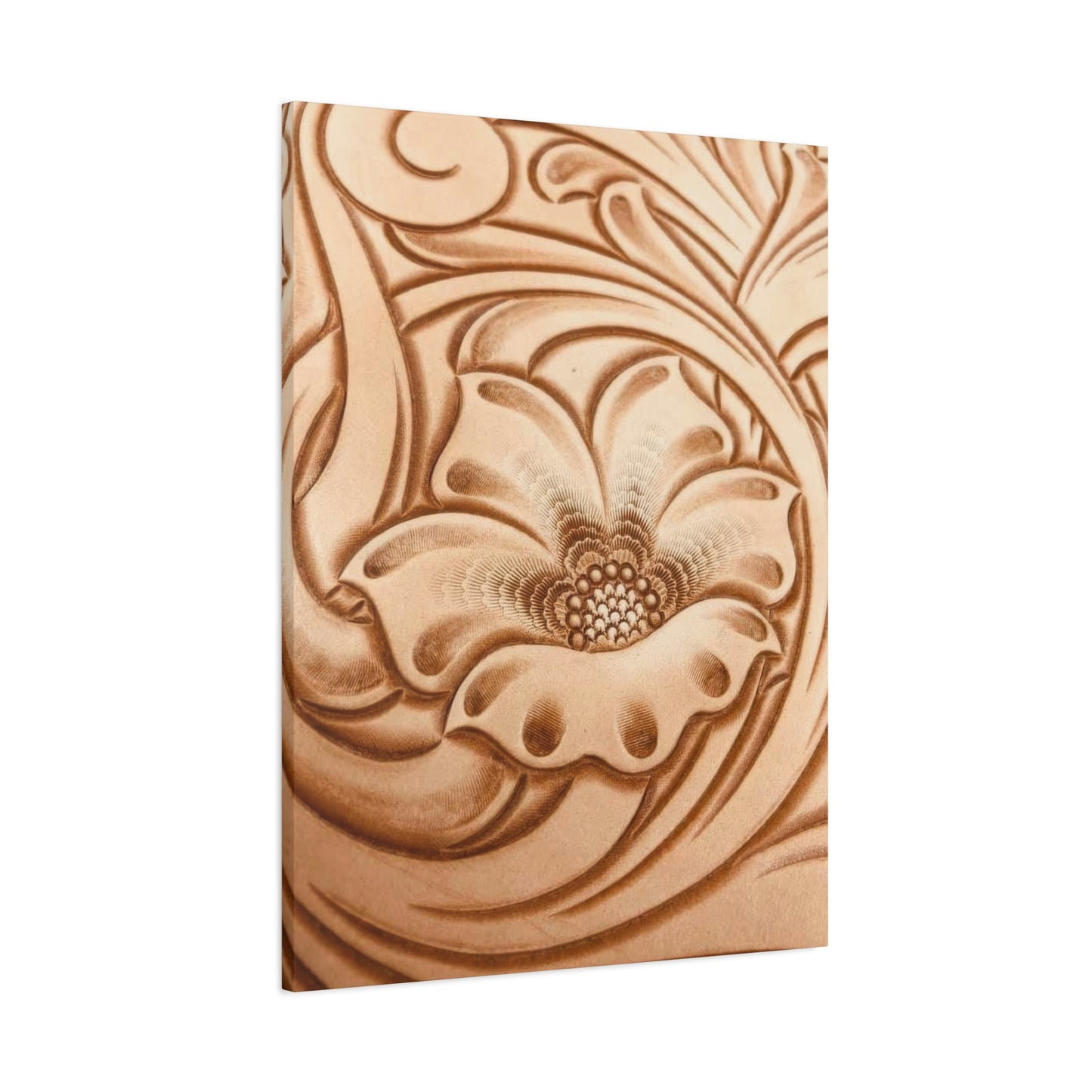 Flower On Leather Wall Art & Canvas Prints