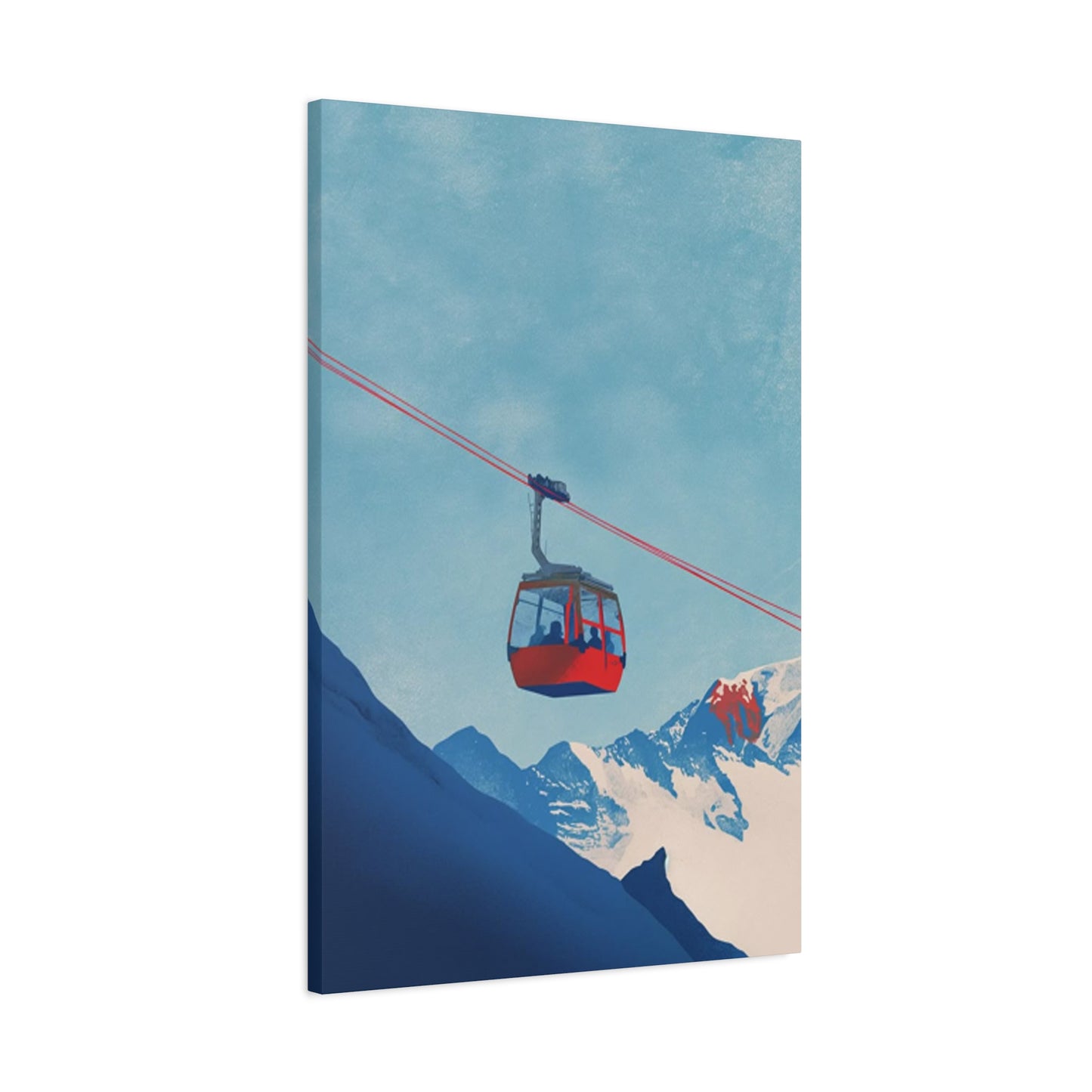 Red Cable Car In Mountain Wall Art & Canvas Prints