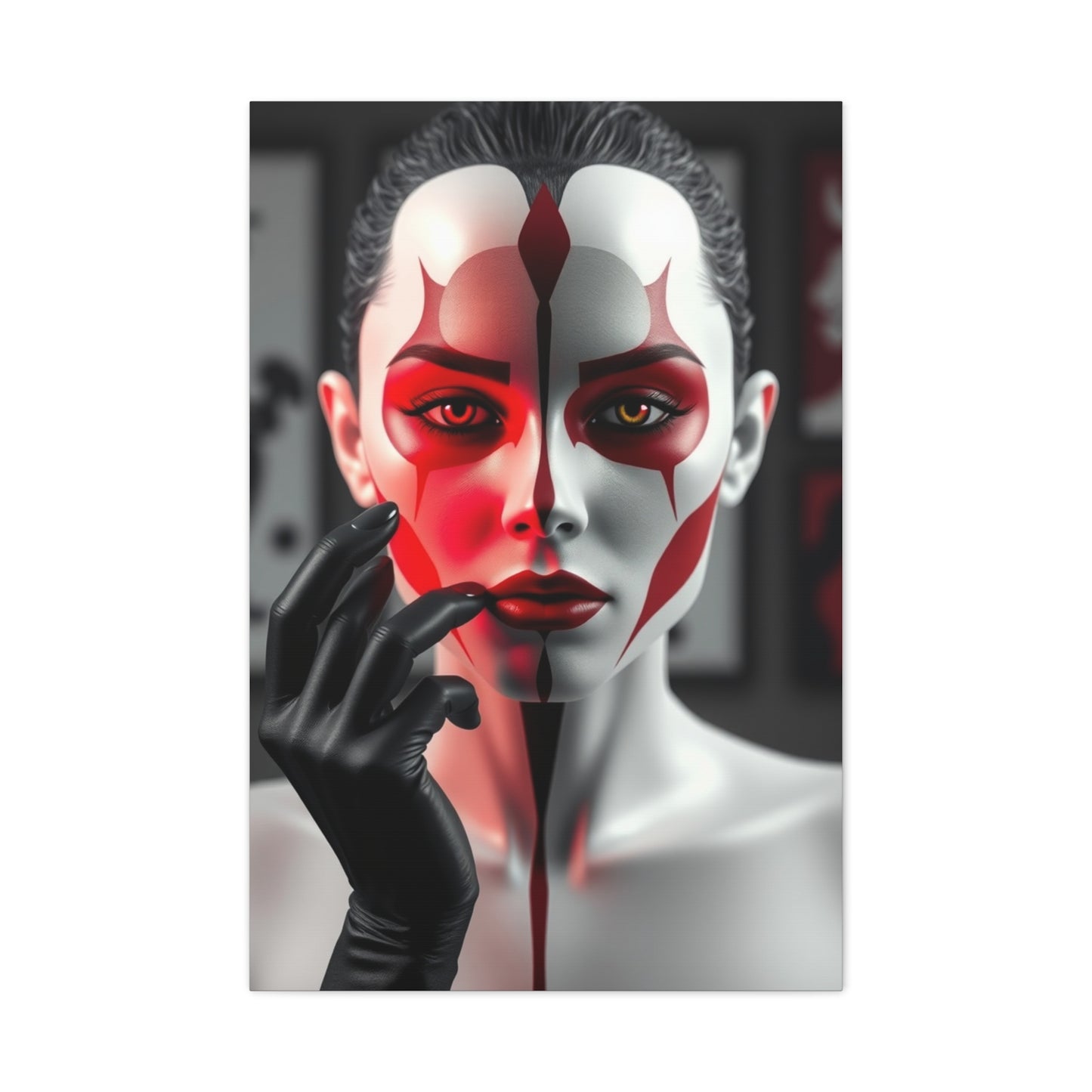 Vision Black, White & Red Art Art Wall Art & Canvas Print