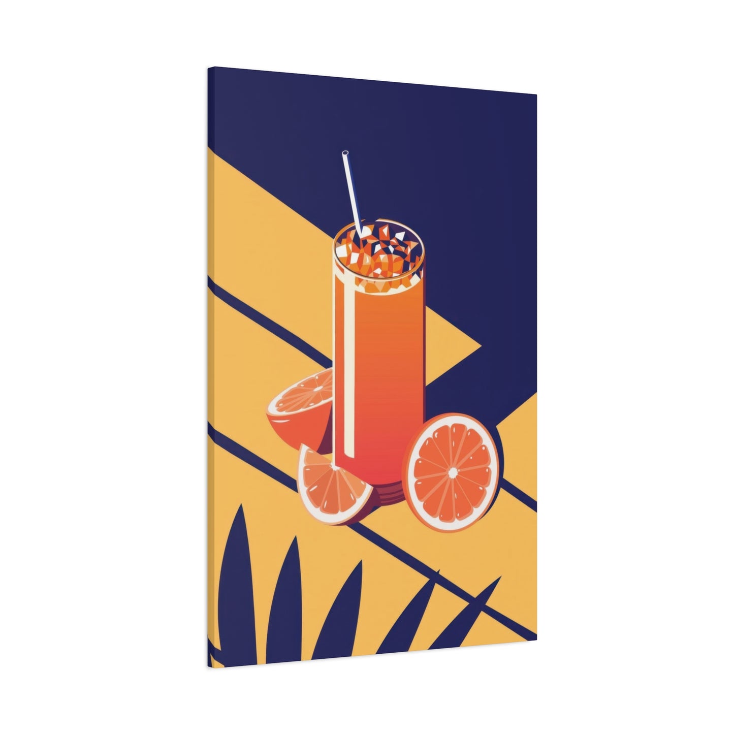 Orange Juice Blue Yellow Wall Art & Canvas Prints