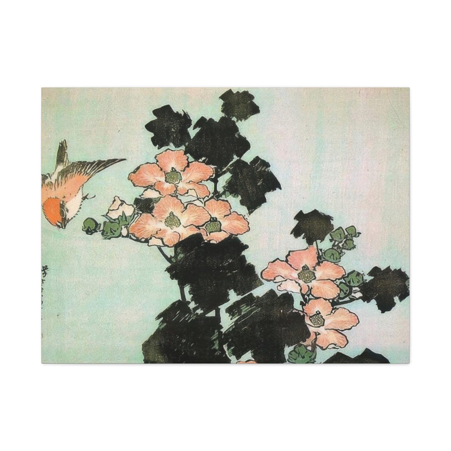 Katsushika Hokusai Hibiscus And Sparrow Wall Art & Canvas Prints