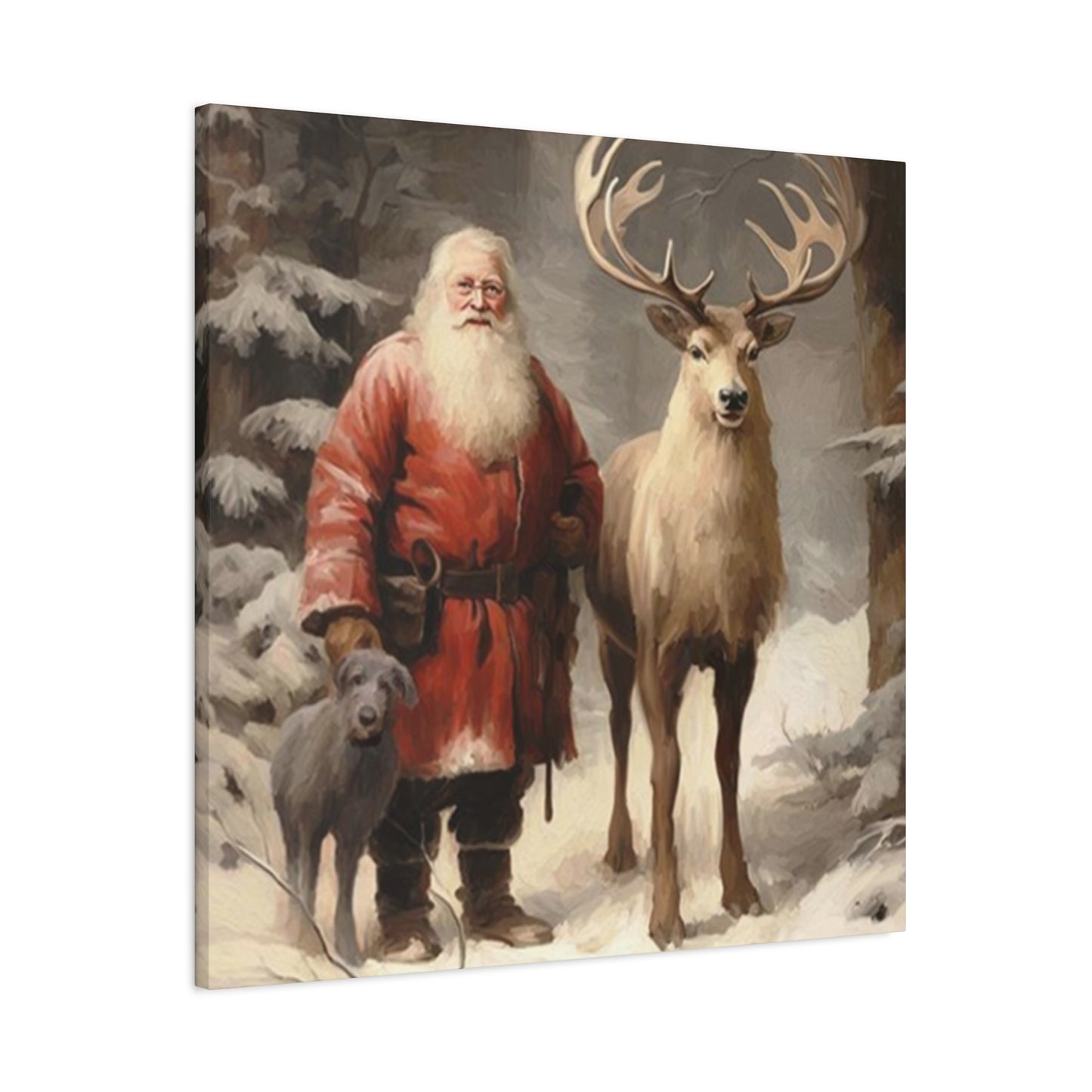 Santa And Reindeer Wall Art & Canvas Prints