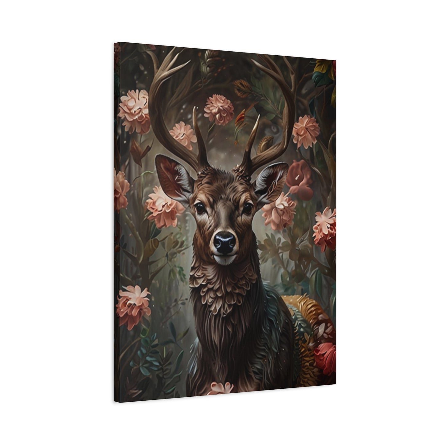 Tropical Flower Reindeer Wall Art & Canvas Prints