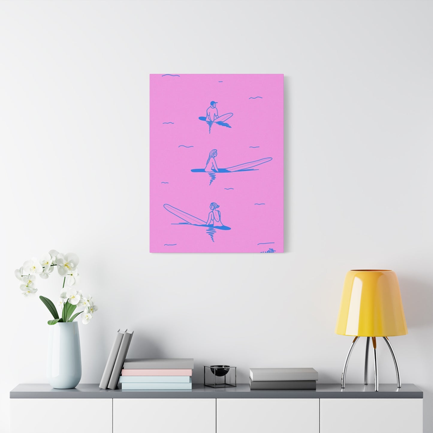 Surfing In Ocean Painting Wall Art & Canvas Prints
