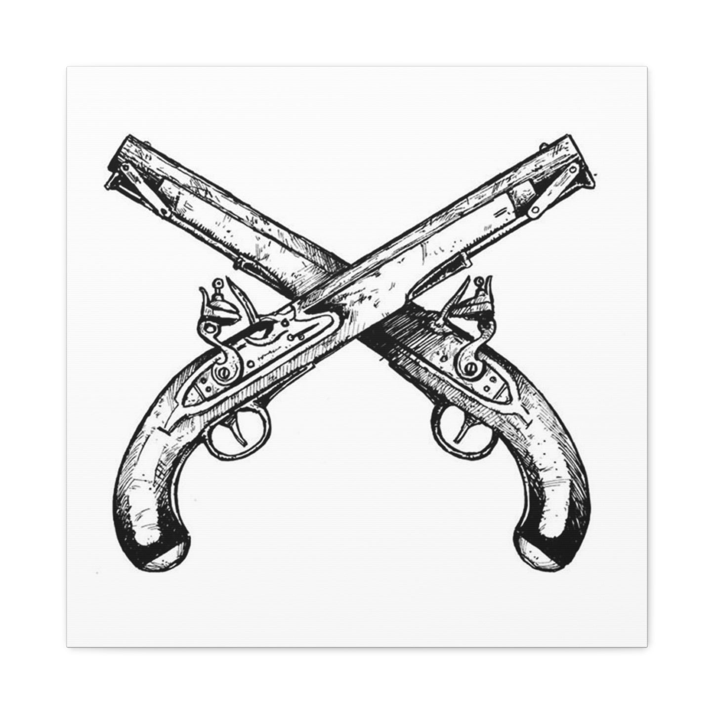 Vintage Gun Drawing Wall Art & Canvas Prints
