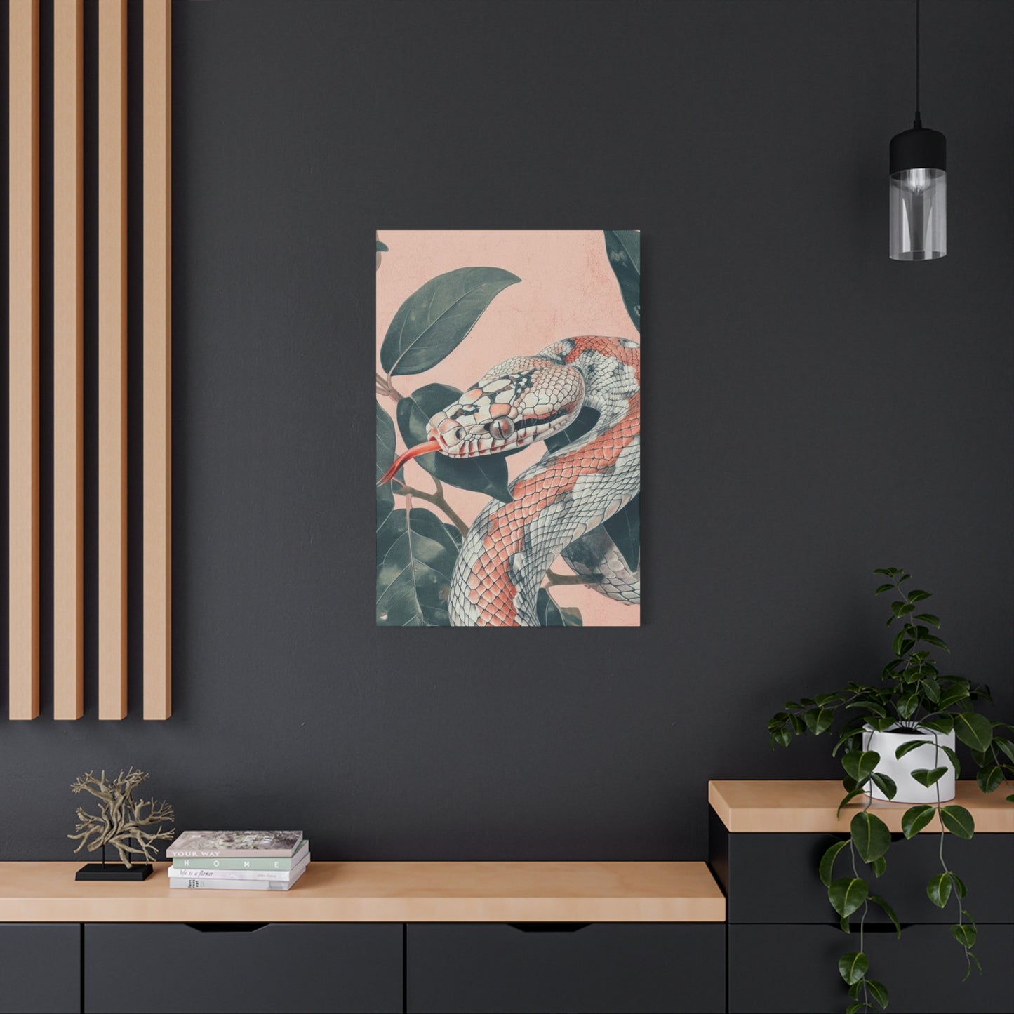 White And Pink Snake Wall Art & Canvas Prints