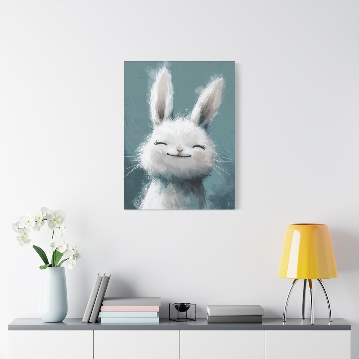 The Small White Bunny Wall Art & Canvas Prints