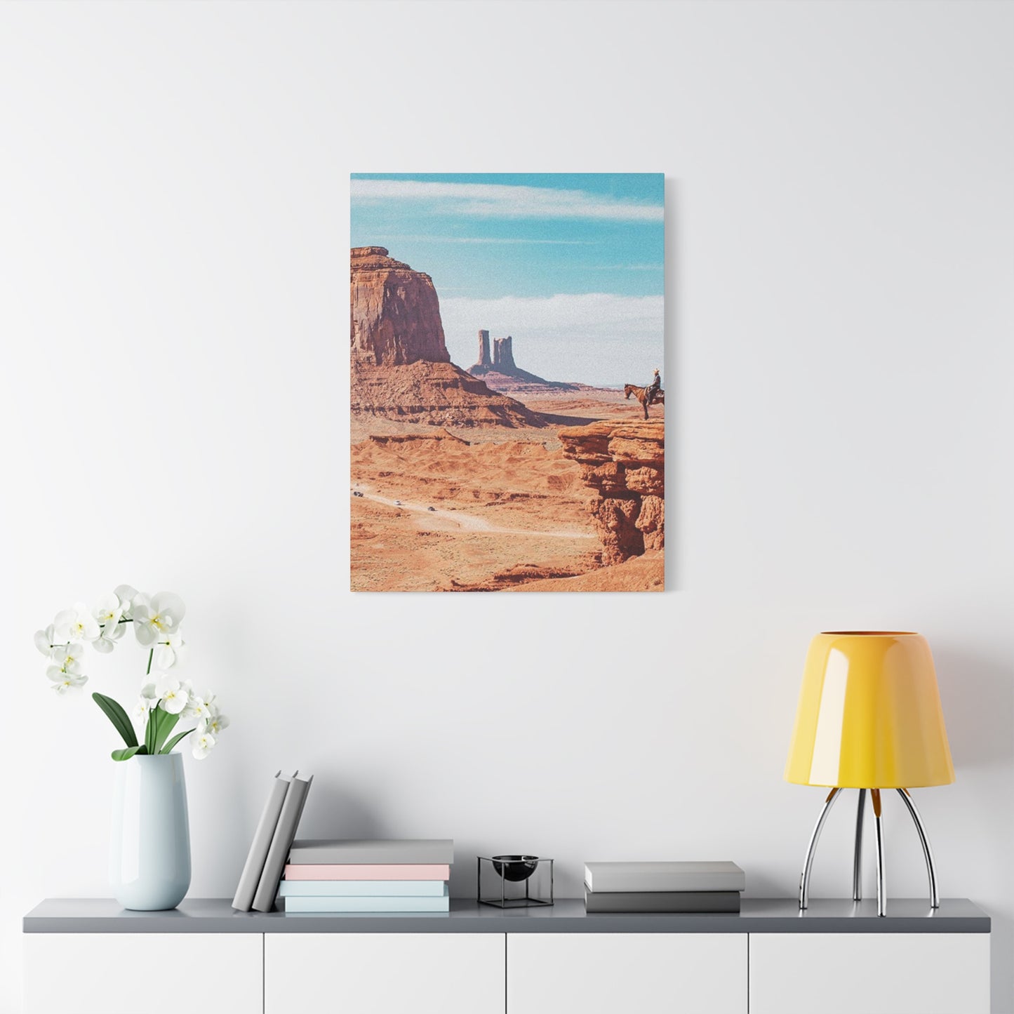 Cowboy In Grand Canyon Of Arizona Wall Art & Canvas Prints