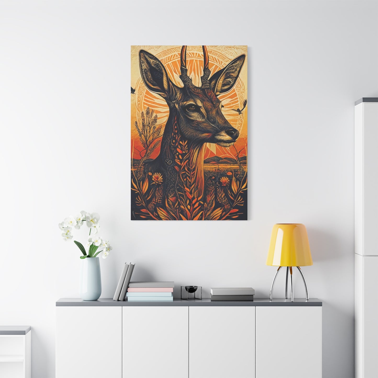 Deer Flora Wall Art & Canvas Prints