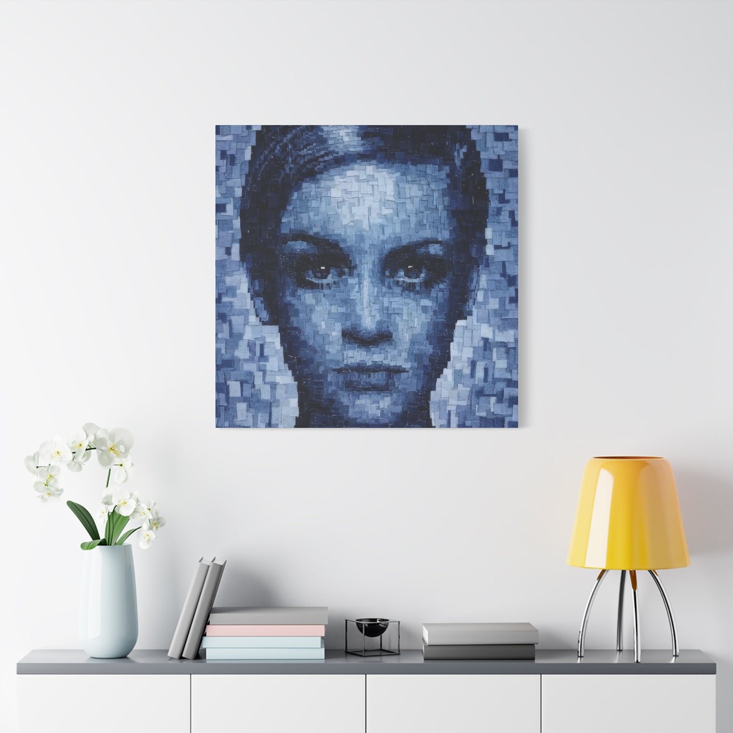Denim Face Pattern Wall Art & Canvas Prints