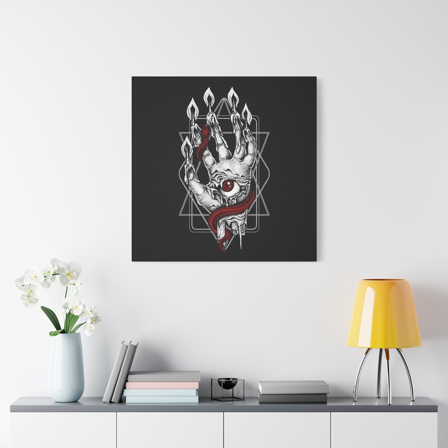 Snake On Scary Hand Wall Art & Canvas Prints