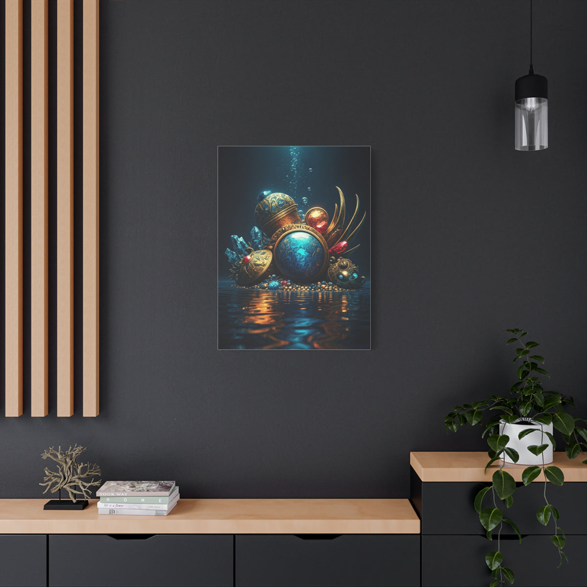 Sunken Royal Treasure Relics in Deep Blue Water Wall Art & Canvas Prints