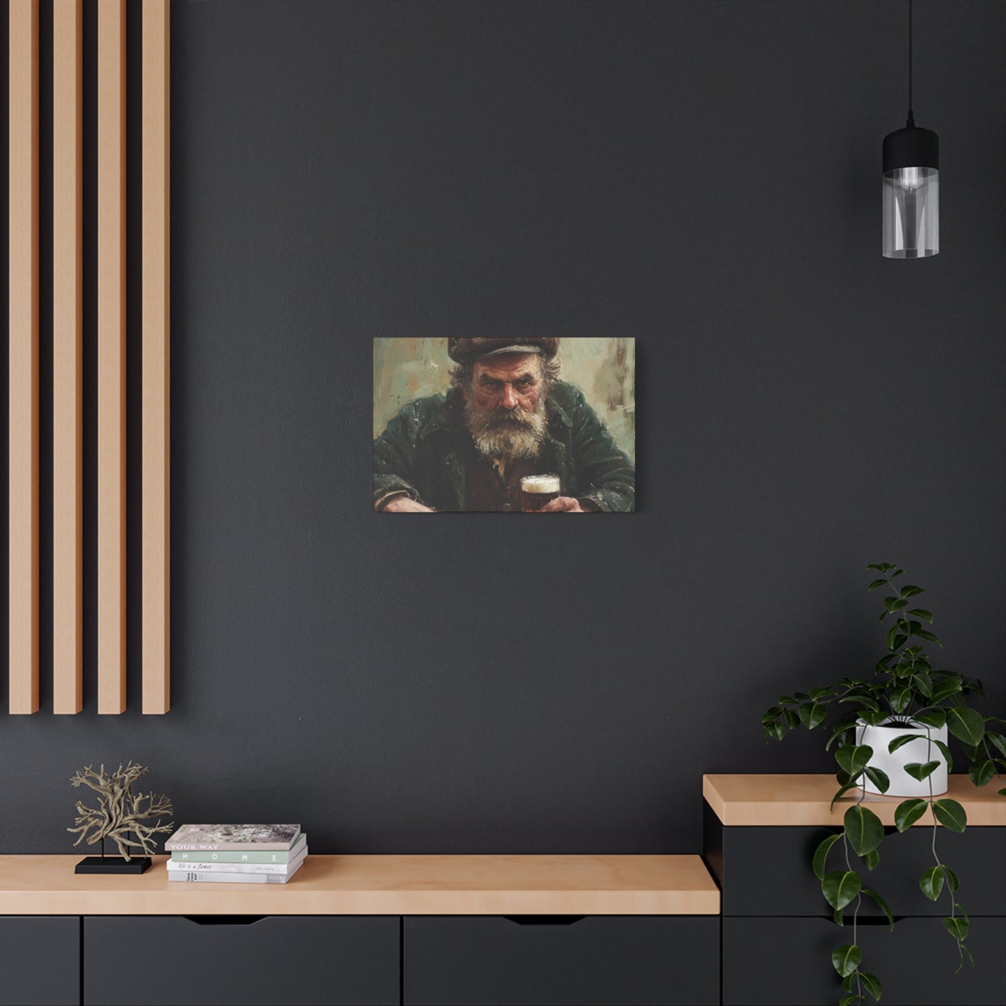Old Man With A Beer Painting Wall Art & Canvas Prints