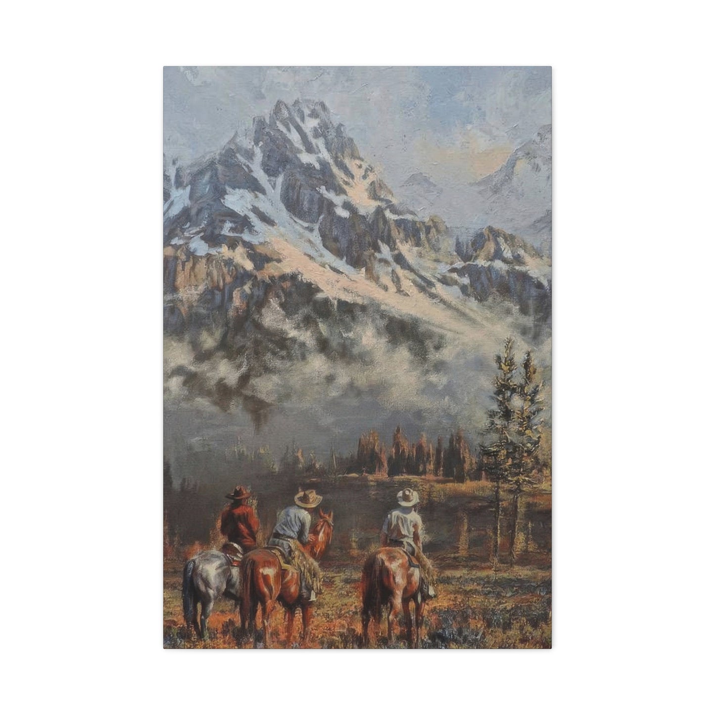 Cowboy Mountain In Background Wall Art & Canvas Prints