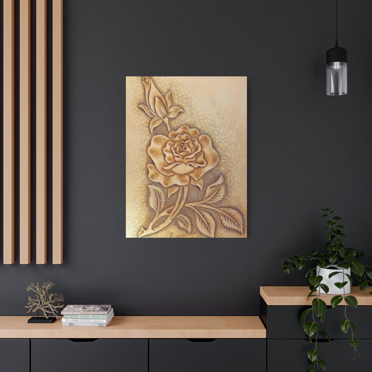 Rose Flower Leather Pattern Wall Art & Canvas Prints