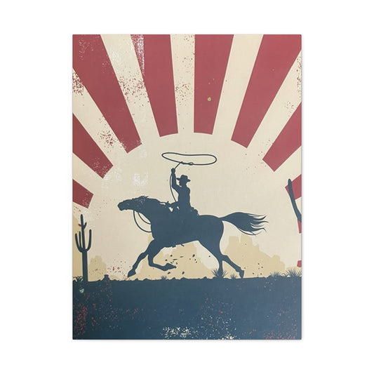 Cowboy On Horse Poster Wall Art & Canvas Prints