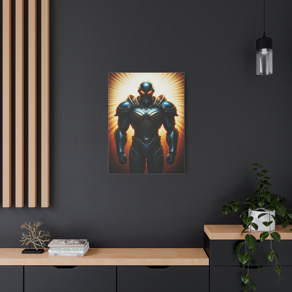 Radiant Cyber Warrior Wall Art & Canvas Print