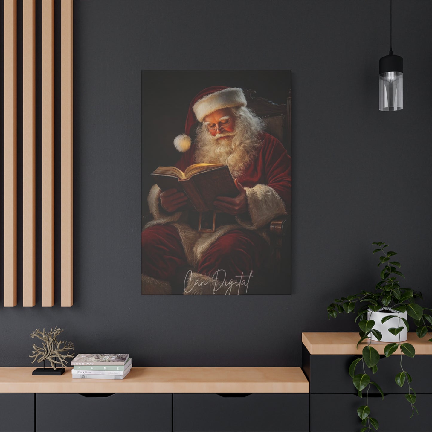 Santa Claus Reading Wall Art & Canvas Prints