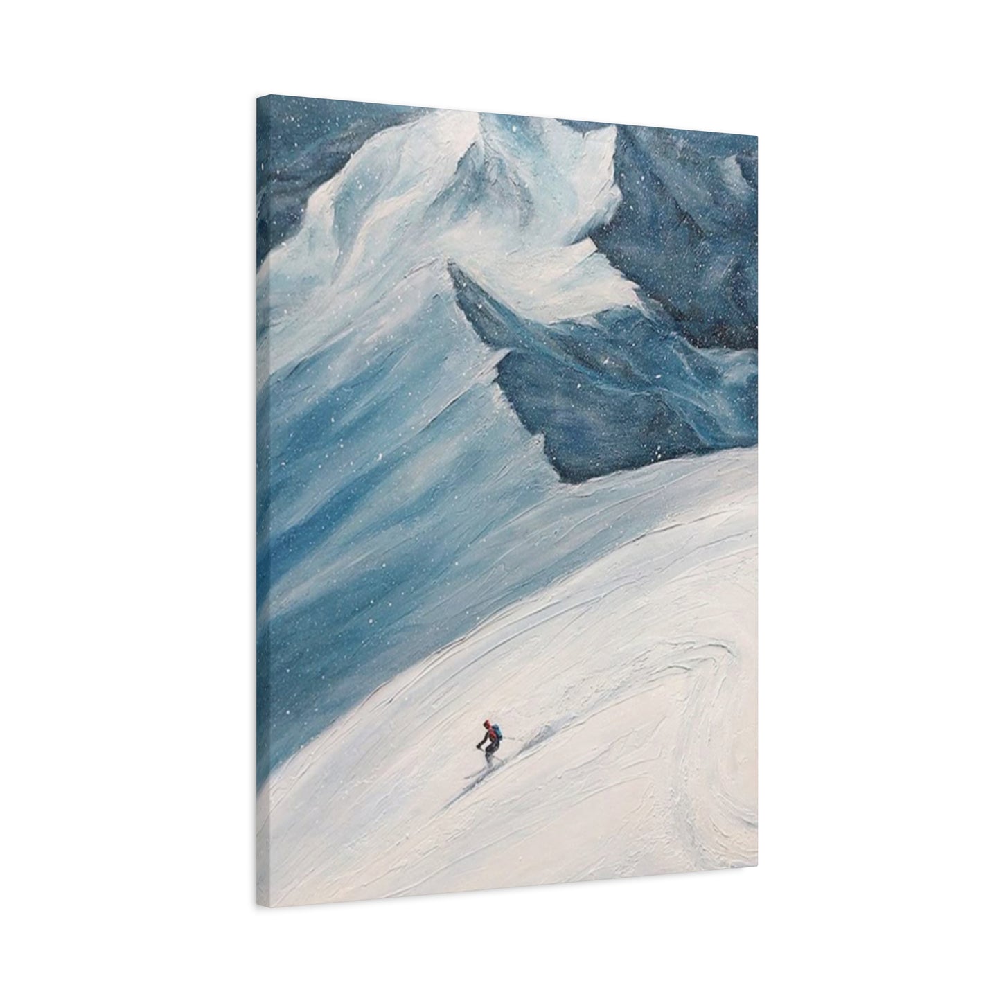 Skiing In Snowy Mountain Wall Art & Canvas Prints
