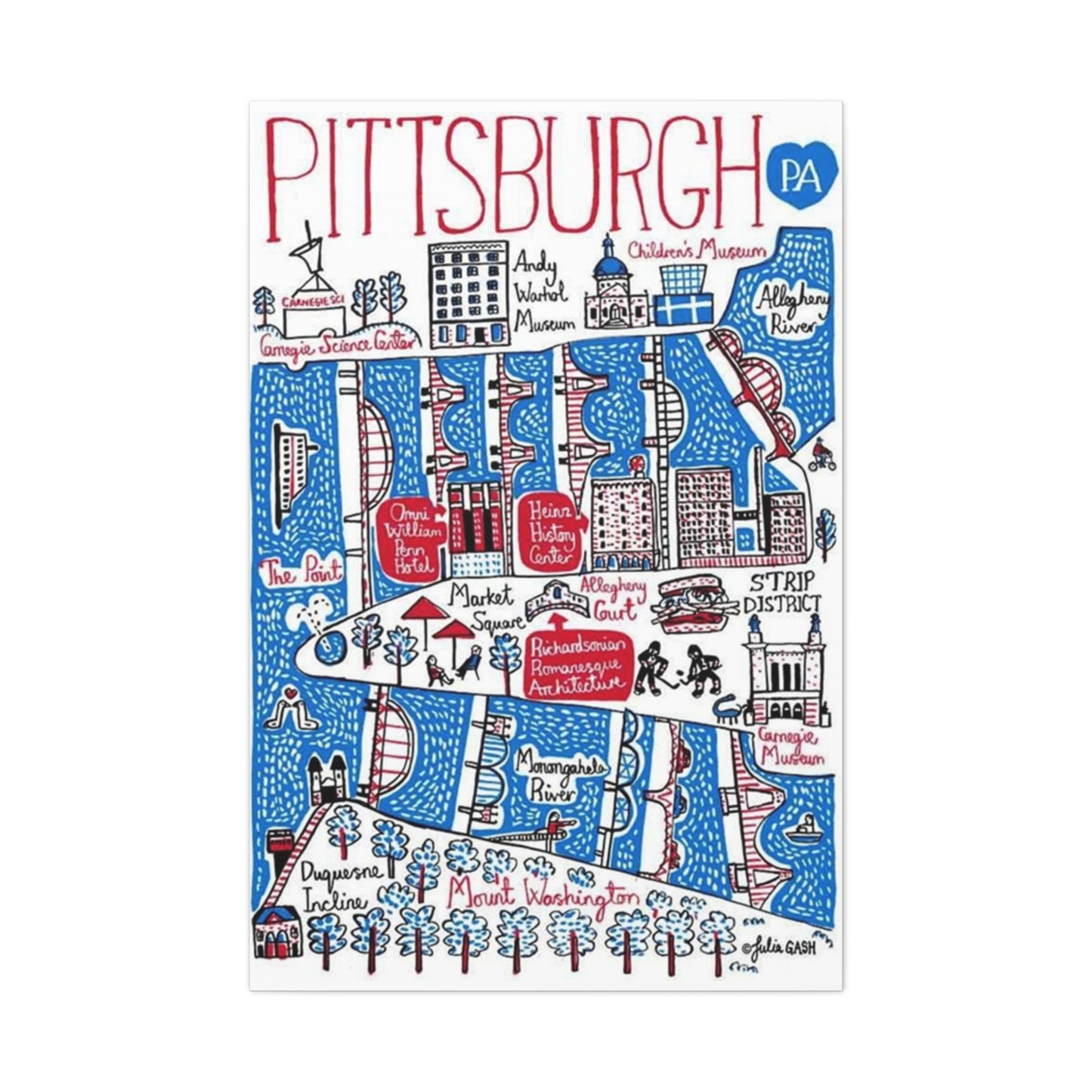 Pittsburgh City Graffiti Poster Wall Art & Canvas Prints