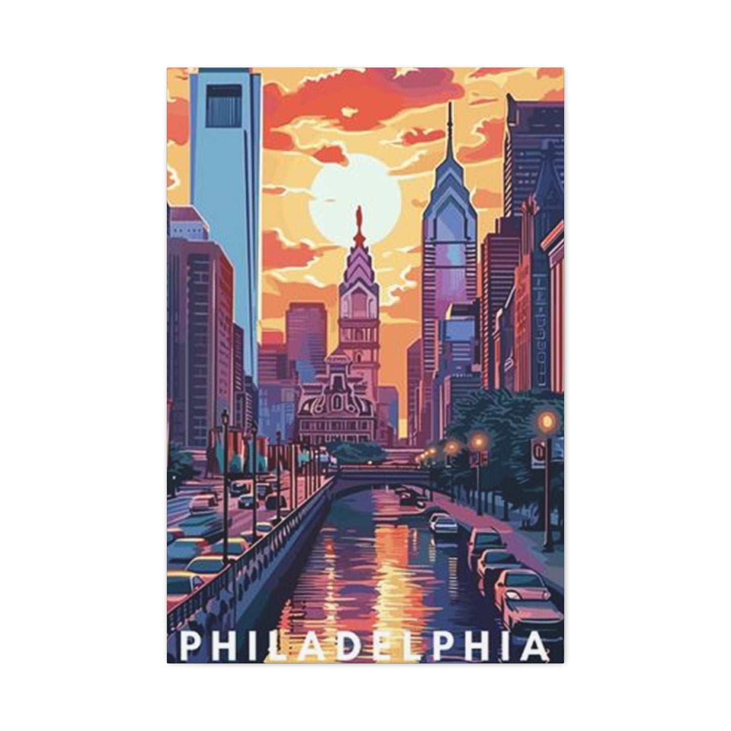 Sunset Of Philadelphia Wall Art & Canvas Prints