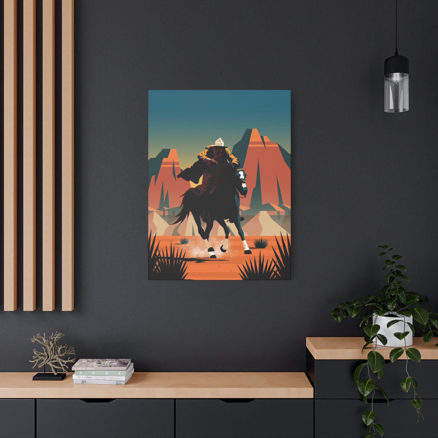 Cowboy On Galloping Horse Wall Art & Canvas Prints