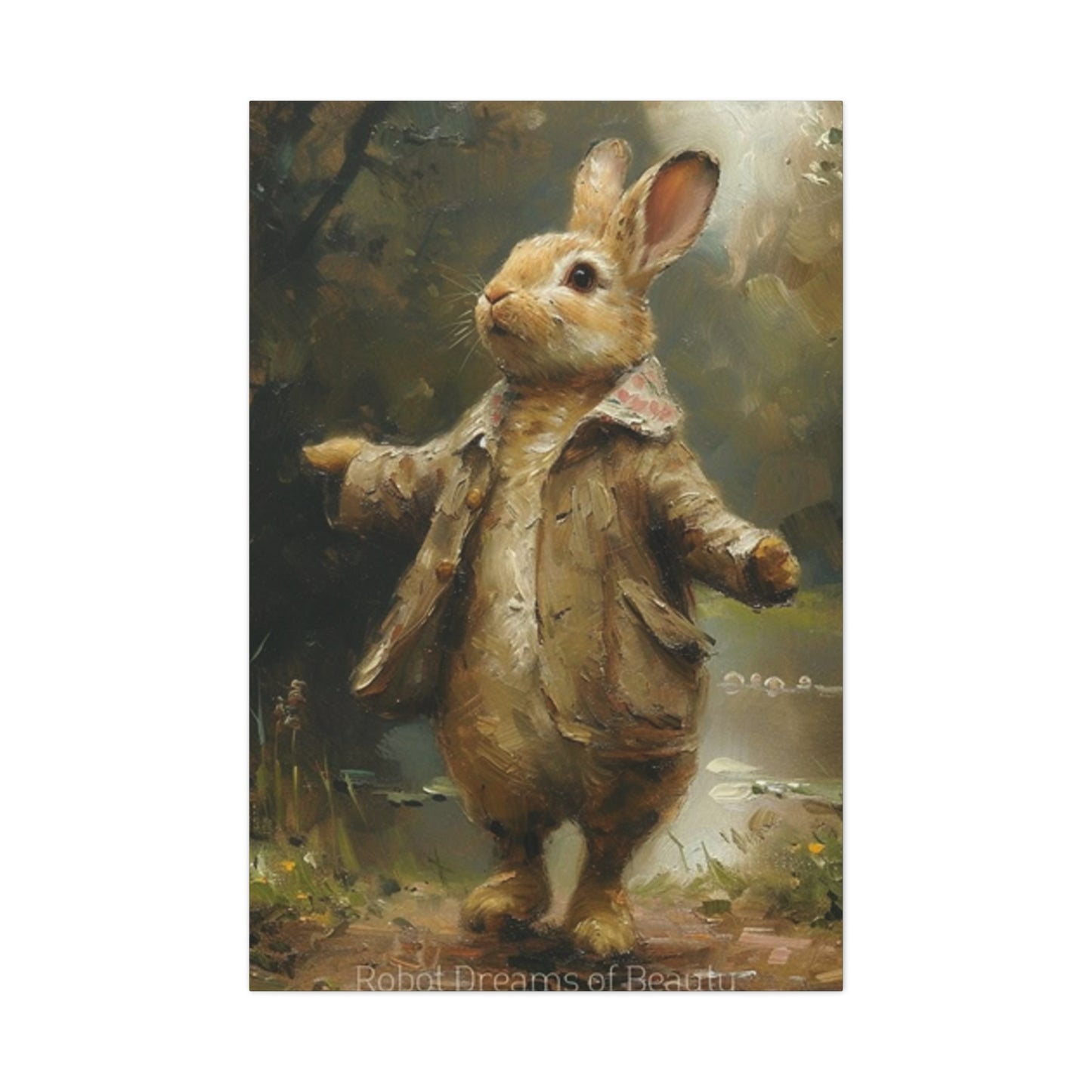 Dressed Rabbit Painting Wall Art & Canvas Prints