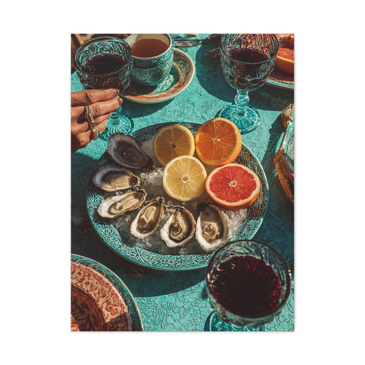 Mediterranean Seafood Table Still Life Wall Art & Canvas Print
