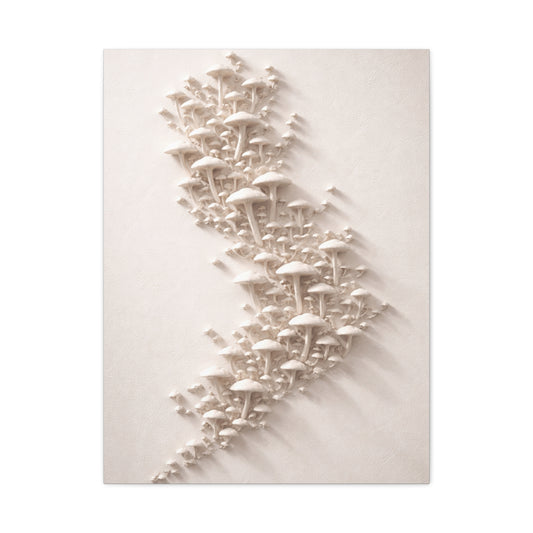 Modular 3D Stick-On Mushroom Colony Wall Art & Canvas Print
