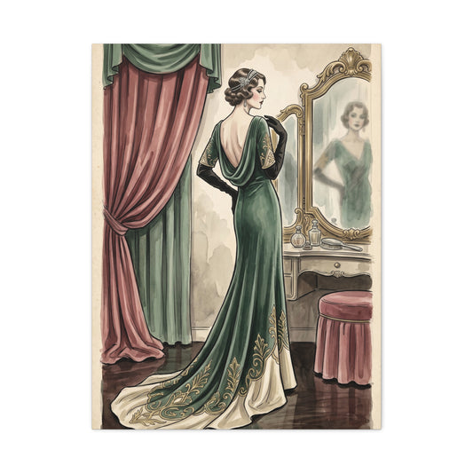 Vintage Fashion Atelier Illustration Wall Art & Canvas Print