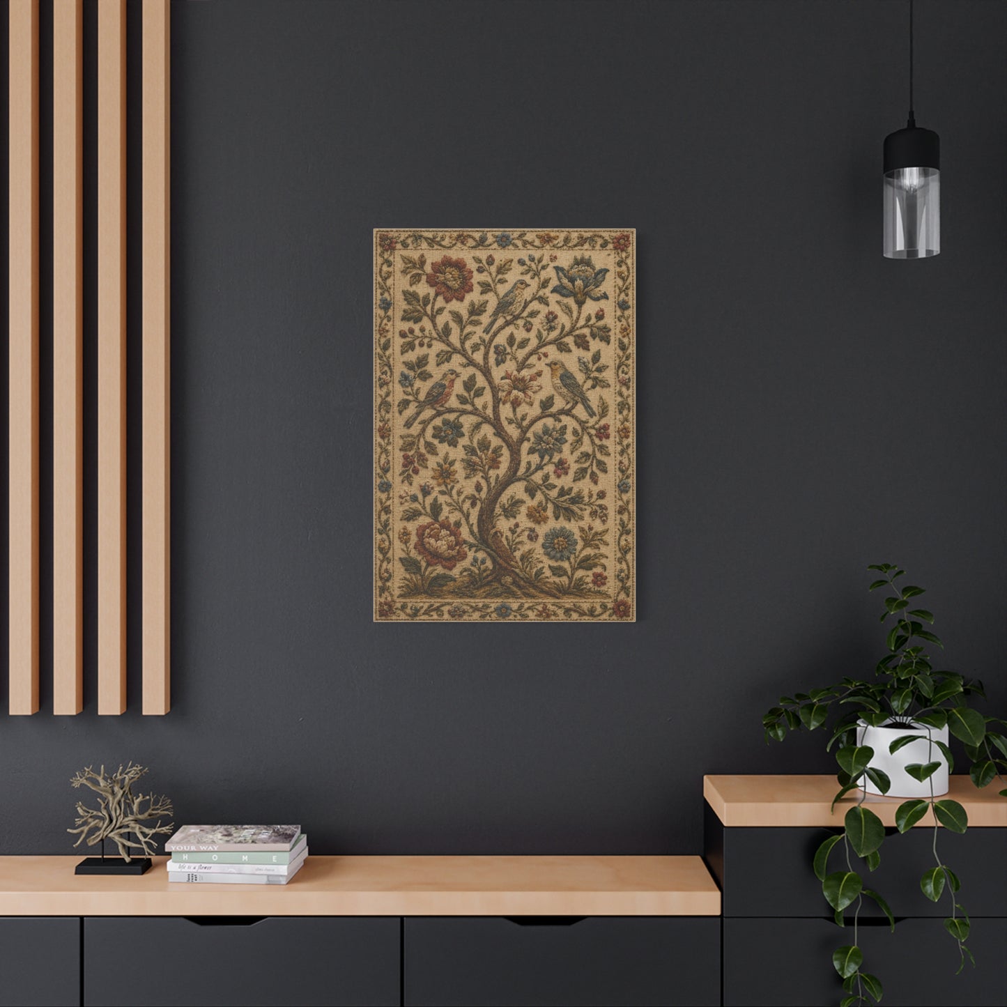 Ornate Botanical Tree Tapestry Panel Wall Art & Canvas Print