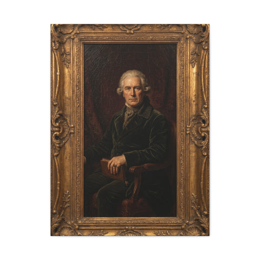 Classical Gentleman Portrait in Ornate Frame Wall Art & Canvas Print