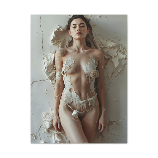 Textured Plaster Figure Composition Wall Art & Canvas Print