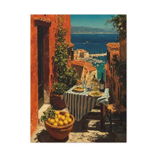 Amalfi Coast Terrace Lunch Wall Art & Canvas Print