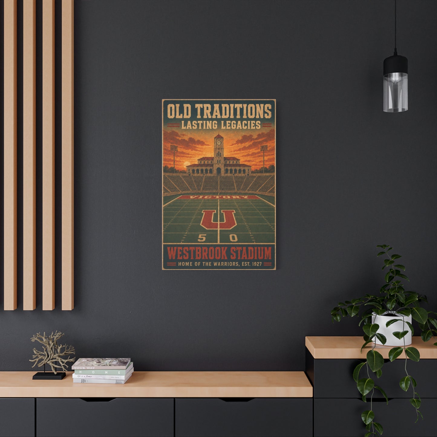 Vintage Stadium Legacy Football Sports Wall Art & Canvas Print