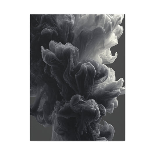 Smoke Ink Monochrome Abstract Wall Art & Canvas Print
