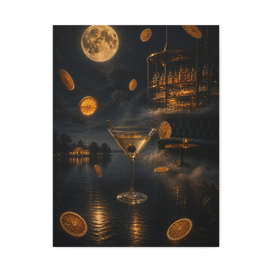 Surreal Moonlit Martini Dreamscape Wall Art & Canvas Print