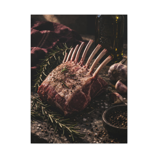 Frenched Rack of Lamb Rustic Prep Wall Art & Canvas Print