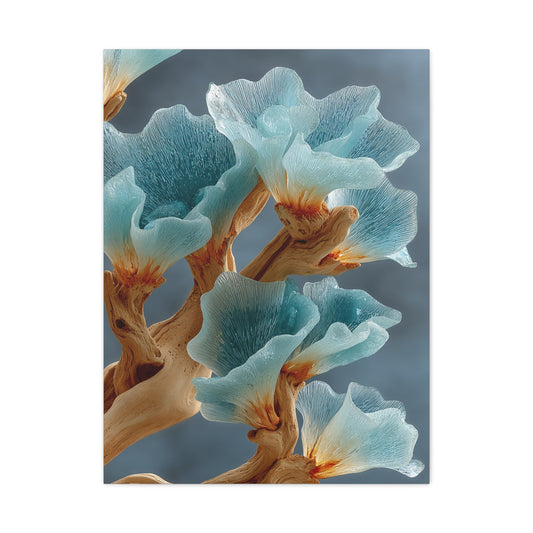 Driftwood and Sea Glass Floral Sculpture Wall Art & Canvas Print